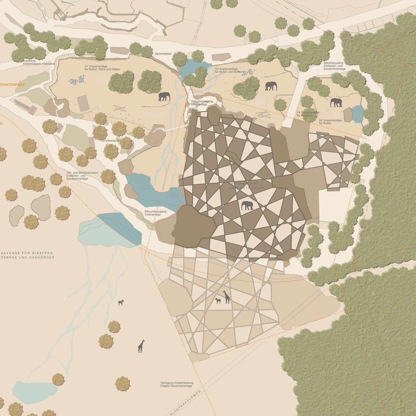 Elefantenpark - Neubau Elefantenanlage Zoo Zürich - Schmid Schaerer Architekten Zürich