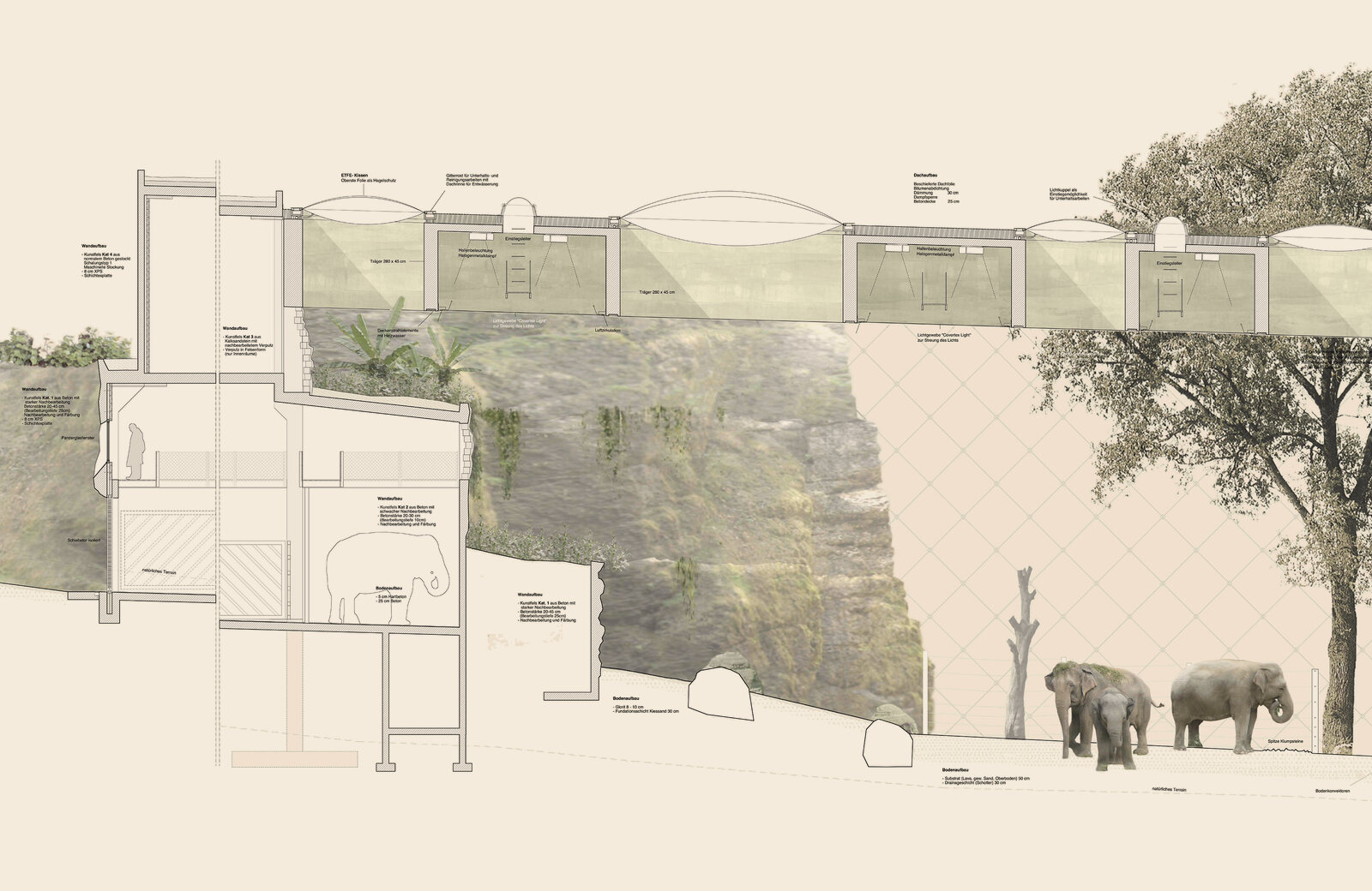 Elefantenpark - Neubau Elefantenanlage Zoo Zürich - Schmid Schaerer Architekten Zürich