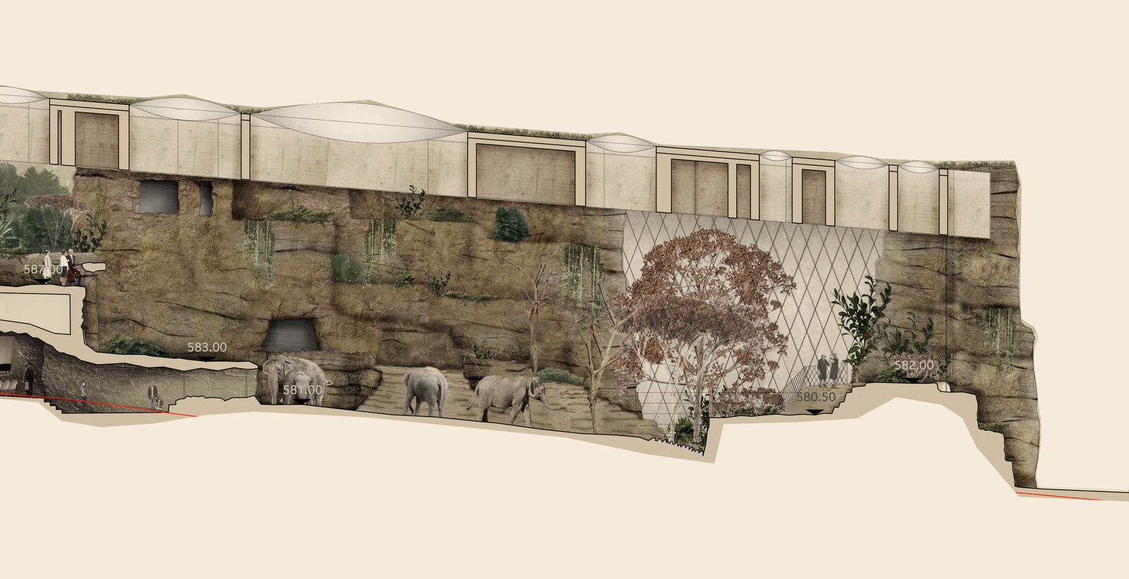 Elefantenpark - Neubau Elefantenanlage Zoo Zürich - Schmid Schaerer Architekten Zürich